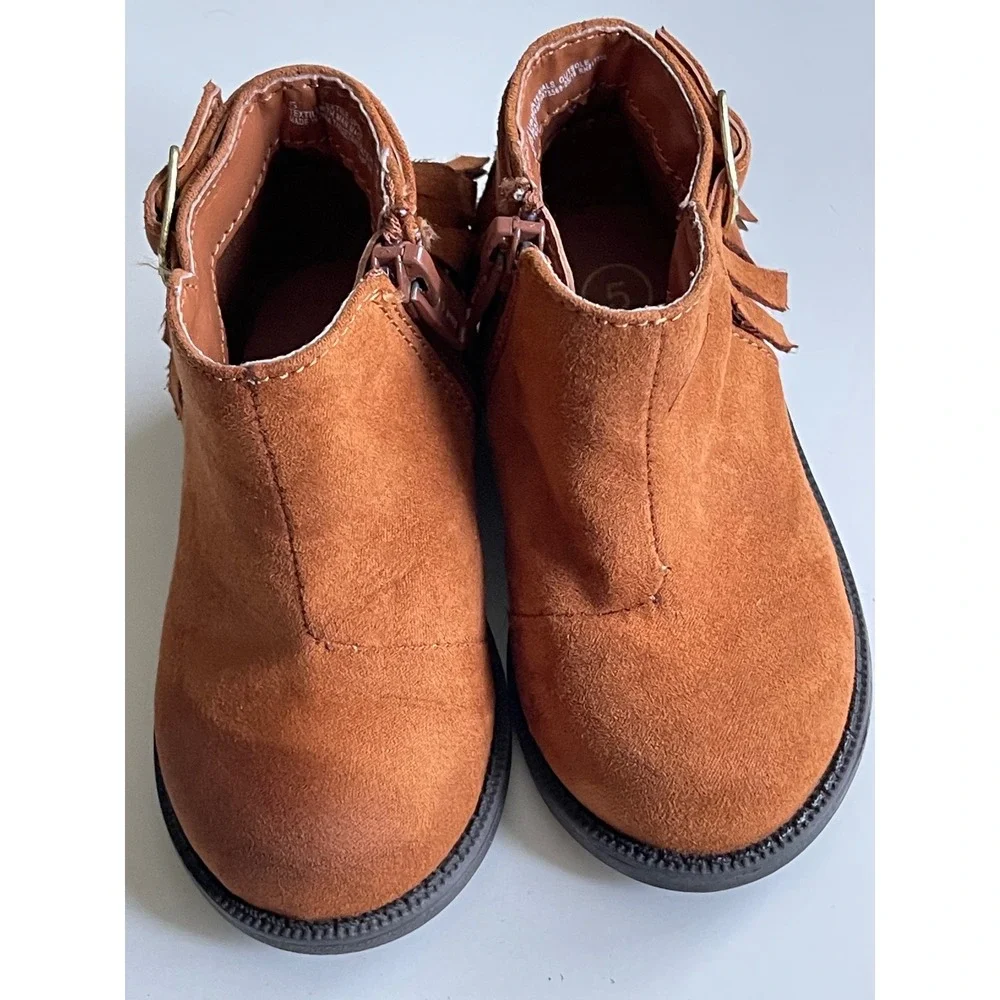 Cat & Jack Toddler Girls Cognac Brown  Ankle Boots Size 5 093015248F16878569